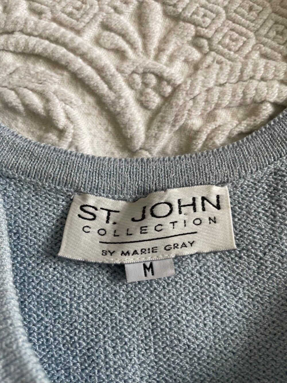 Vintage St. John Collection Baby Blue Santana Knit Tank Top Women’s Size Medium - Picture 10 of 10